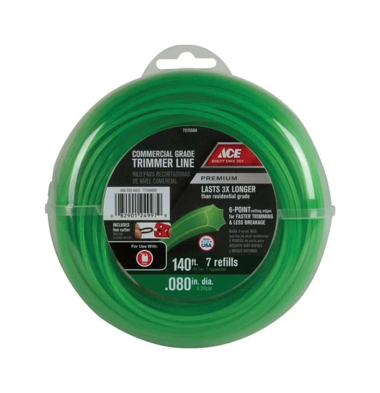 Ace Premium Commercial Grade 0.080 In. D X 140 Ft. L Trimmer Line 3 Ace Premium Commercial Grade 0.080 In. D X 140 Ft. L Trimmer Line