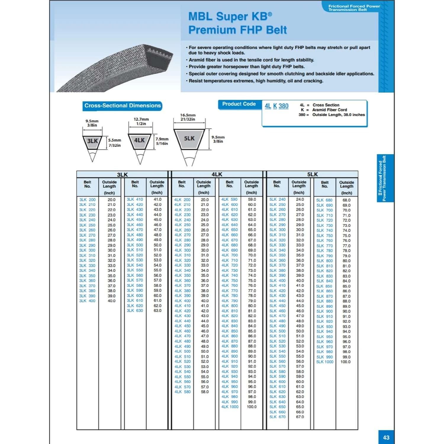 Mitsuboshi Super KB 5LK650 V-Belt 0.63 In. W X 65 In. L For Riding Mowers 8 Mitsuboshi Super KB 5LK650 V-Belt 0.63 In. W X 65 In. L For Riding Mowers - Image 6