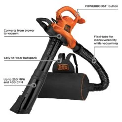 Black & Decker Black+Decker 250 Mph 400 CFM Electric Backpack Blower/Mulcher/Vac -Stihl Lifetime Shop 93c4d469 f9e1 41de 9172 84bf3365be9b